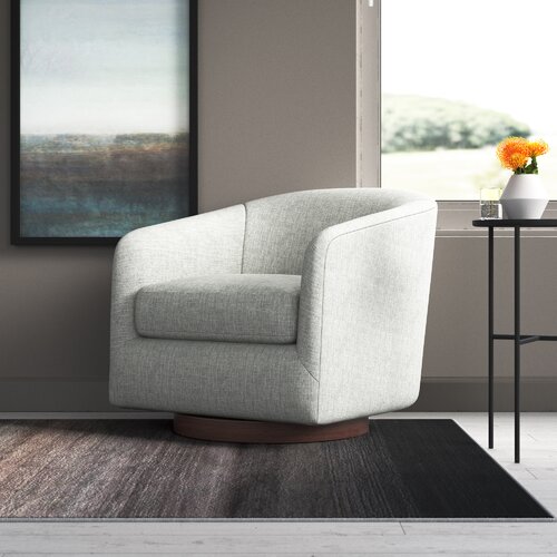 Bennett Upholstered Swivel Barrel Chair